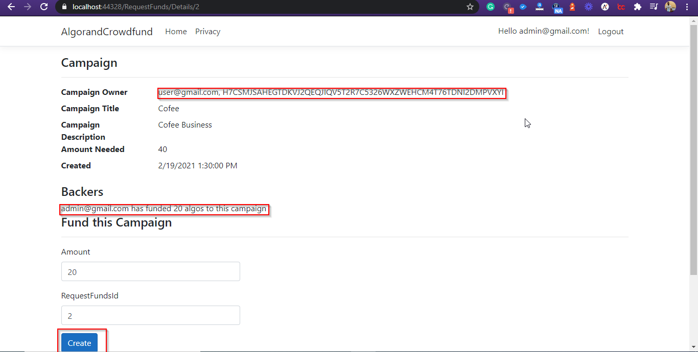 A Crowdfunding DApp on the Algorand Network Algorand Developer Portal